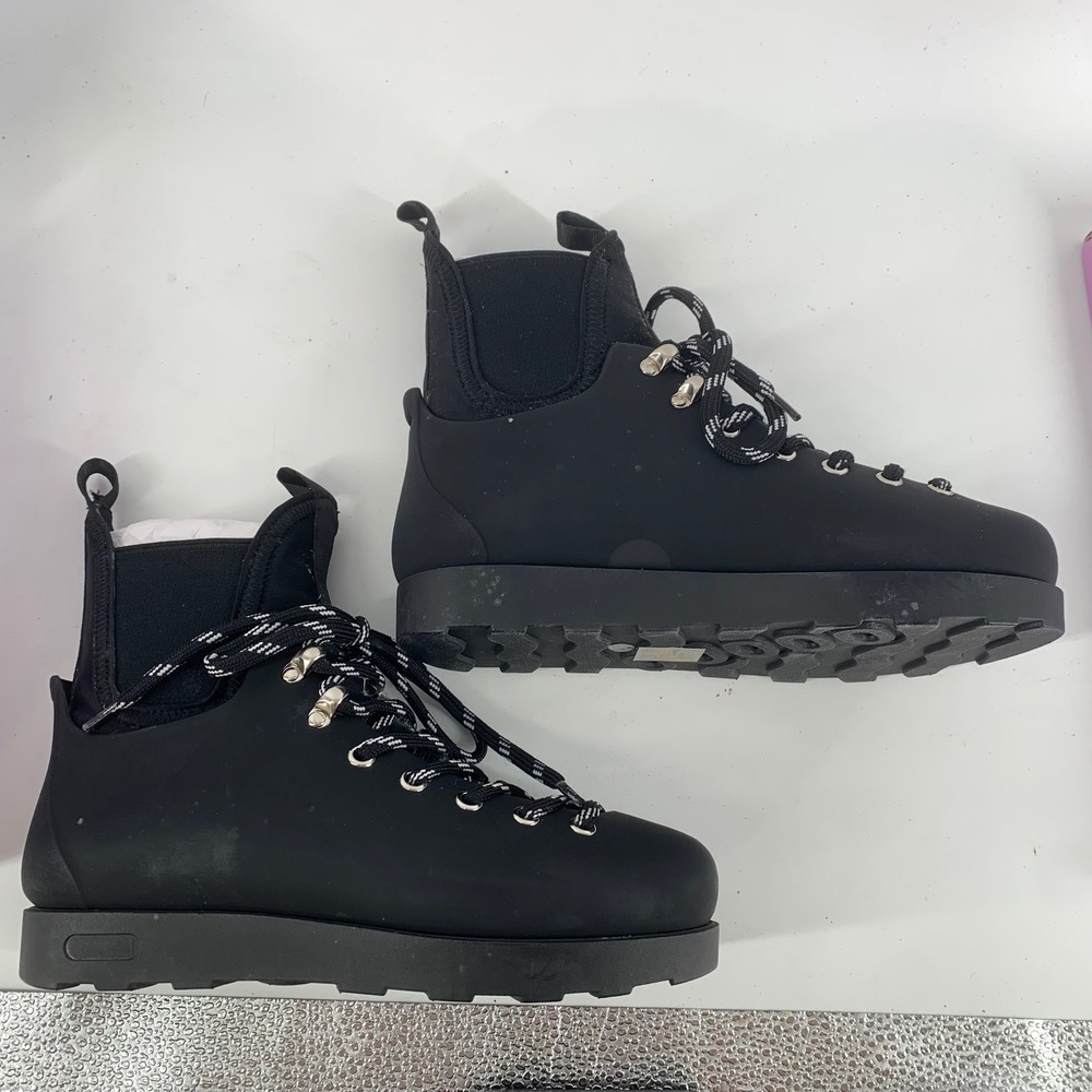 Jeffrey Campbell Barometric Black Matte Boots Lace Up Platform Ankle Size 7 NEW